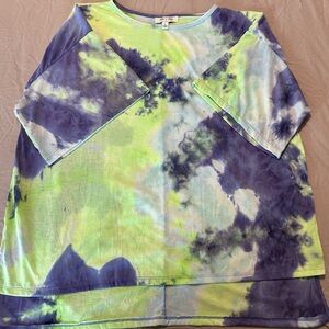 Tie-Dye Women's Top - Yellow and Purple